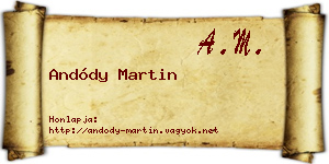 Andódy Martin névjegykártya
