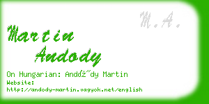 martin andody business card